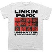 Rock Off officially Licensed Products Linkin Park Unshatter Box Photos T-Shirt in White | Size: Medium