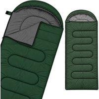 Aamira Sleeping Bag Adult Hooded 3 Season Lightweight Water-Resistant Green | Size: Single