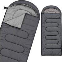 Aamira Sleeping Bag Adult Hooded 3 Season Lightweight Water-Resistant Grey | Size: Single