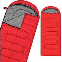 Aamira Sleeping Bag Adult Hooded 3 Season Lightweight Water-Resistant Red | Size: Single