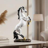 Dynasty Home UK Horse Sculpture Free Standing Horse Animal Resin Decoration 48cm in White