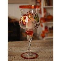 Country Living Autumn Leaf Candle Goblet - Large in Clear