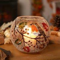 Country Living Autumn Robin Votive Holder in Clear