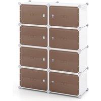 Costway Shoe Rack 8 Tier Shoe Storage Cabinet with Removable Shelves in White