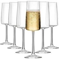 RCR Essential Crystal Champagne Flutes - 295ml - Pack of 6 in Clear