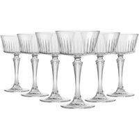 RCR Timeless Crystal Glass Champagne Saucers - 260ml - Pack of 6 in Clear