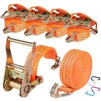 SPETLEK 4X Heavy Duty Ratchet Ties Down Straps 40mm-6-Meter Lashing 3000KG in Orange