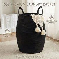 FORGEVIO Black 65L Laundry Basket Folding Bin Bag | Size: 0.6m2