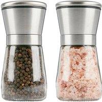 NESTLUNE 2PCS SALT PEPPER GRINDER SET STAINLESS STEEL GLASS in Clear