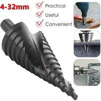 NESTLUNE 4-32mm HSS Spiral Stepper Drill Metal Hole Cutter in Black | Size: 1000mm x 400mm
