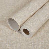 PAWNORA 10m Linen Textured Self Adhesive Wallpaper in Beige