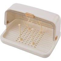 PAWNORA 02 White With Pillars Bottle Drying Rack Storage Box