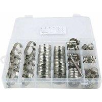 NESTLUNE 101x Assorted Stainless Steel Hose Clamp Kit in Silver