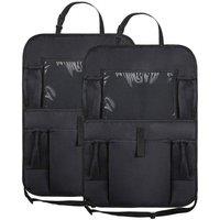 NESTLUNE 2PCS Car Seat Back Organiser Multi Pocket Storage Bag in Black