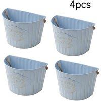 NESTLUNE Light Blue 22*13*15cm Flower Bucket Metal Flower Pot Planter | Size: 1.25kg