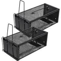 Toque Humane Mouse Traps Live Catch with Auto Lock For outdoor 2pc in Black