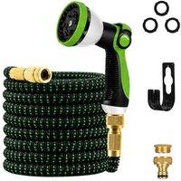 Traderight Expandable Garden Hose 50FT 10-Pattern Nozzle Kink-Free, Green