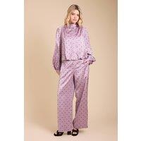 Oasis Women's Polka dot Satin Back Crepe Wide Leg Trouser in Mink | Size: 8