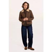 Brakeburn Women's Hemlock Faux Fur Collar Textured Coat in Brown | Size: 18
