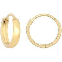 Jewelco London Women's 9ct Gold Domed Polished Huggie Hoop Earrings, 10mm