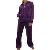 Paulo Due Women's Luxury Velour 2 Piece Tracksuit in Plum | Size: 18-20