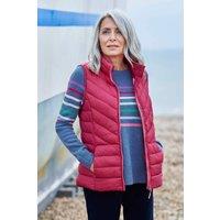 WoolOvers Women's Glen Puffer Gilet in Red | Size: 8