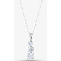 T.H.Baker Women's 9ct White Gold 1.00ct Diamond Necklace LGP35531-100 (WG) in Silver