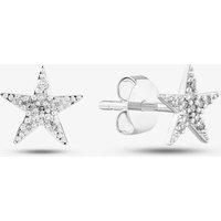 T.H.Baker Women's 9ct White Gold 0.07ct Star Stud Earrings THE40527-07 (WG) in Silver