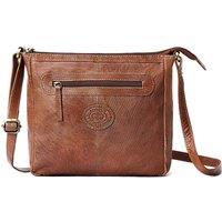 Woodland Leathers Women's Genuine Leather Crossbody Bag Vintage Style in Tan