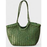 RIMINI Women's Hand Woven Leather Handbag 'Vittoria' - Green