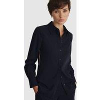 Hobbs London Women's Hadley Stripe Detail Shirt in Dark Navy | Size: 18
