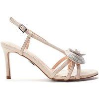 Moda In Pelle Women's 'Narra' Alcantara Heeled Sandals in Gold | Size: 3