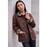 Roman Women's Bonded Teddy Coat in Chocolate | Size: 16