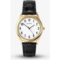 Sekonda Men's Easy Reader Gold Plated Black Watch 3623 in White
