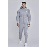 SikSilk Men's Hoodie & Joggers Set in Grey | Size: Small