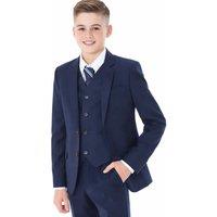 Vivaki Men's 5 Piece Suit Slim Navy | Size: 14-15 Years