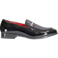 XPOSED Men's Elegant Velvet Loafers With Gold Buckle in Black | Size: 11