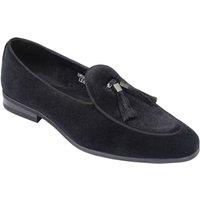 XPOSED Men's Elegant Velvet Loafers With Tassel in Black | Size: 11