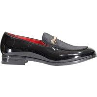 XPOSED Men's Elegant Velvet Loafers With Gold Buckle in Black | Size: 11.5
