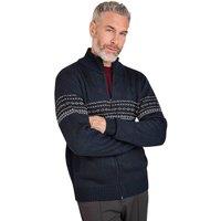 Pegasus Men's Full Zip Fleece Lined Thermal Jacquard Cardigan in Navy | Size: 3XL
