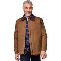 Pegasus Men's Sherpa-Lined Zip Canvas Washed Cotton Jacket Coat in Brown | Size: 2XL