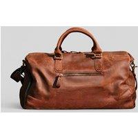 Touri Men's Genuine Leather Gym Bag With Shoe Storage in Brown