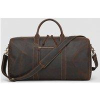 Touri Men's Genuine Leather Duffel Travel Bag in Brown