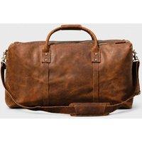 Touri Men's Genuine Leather Holdall Luggage Bag in Brown