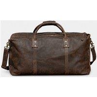 Touri Men's Genuine Leather Holdall Luggage Bag Dark Brown