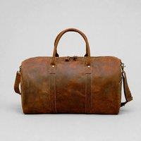 Touri Men's Genuine Leather Holdall Light Brown