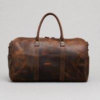 Touri Men's Genuine Leather Holdall Dark Brown