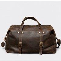 Touri Men's Vintage Style Leather Holdall Dark Brown
