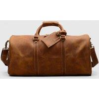 Touri Men's Leather Weekend Bag With Shoe Storage Brown