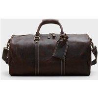 Touri Men's Leather Weekend Bag With Shoe Storage Dark Brown